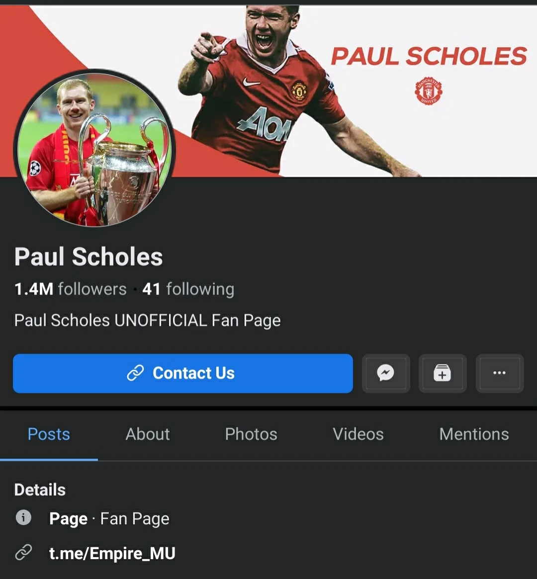 Parody facebook page with over 1.4 million followers